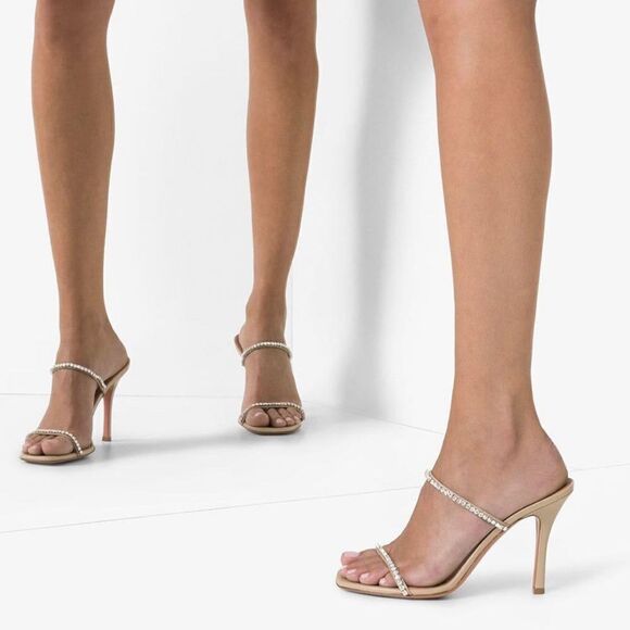 Amina Muaddi Gilda Crystal Strap Sandal size 40 - Picture 2 of 10